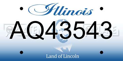AQ43543 Illinois License Plate