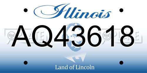 AQ43618 Illinois License Plate