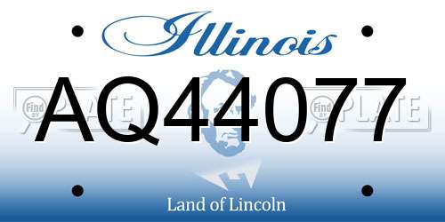 AQ44077 Illinois License Plate