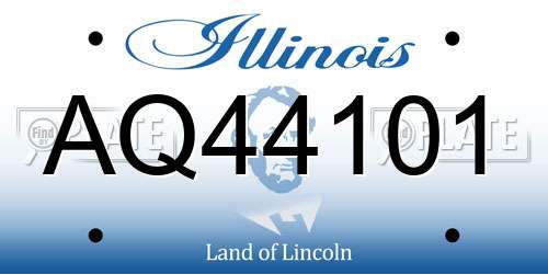 AQ44101 Illinois License Plate