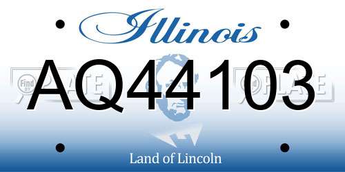 AQ44103 Illinois License Plate