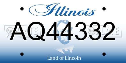 AQ44332 Illinois License Plate