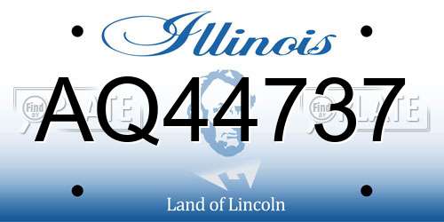 AQ44737 Illinois License Plate