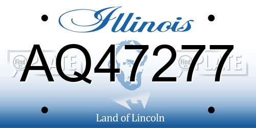 AQ47277 Illinois License Plate