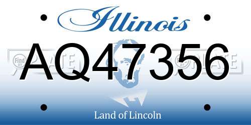 AQ47356 Illinois License Plate