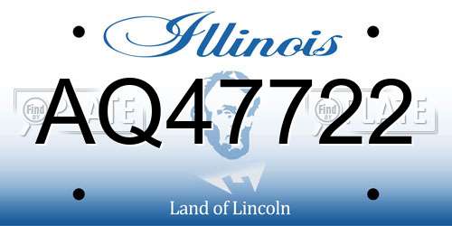 AQ47722 Illinois License Plate