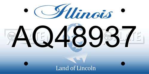 AQ48937 Illinois License Plate