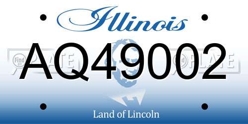 AQ49002 Illinois License Plate
