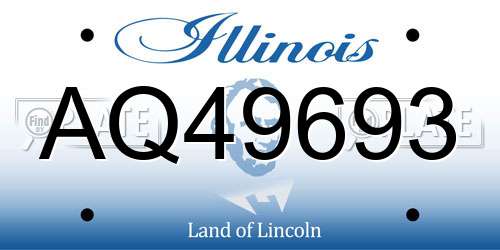 AQ49693 Illinois License Plate