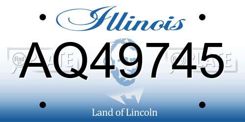 AQ49745 Illinois License Plate