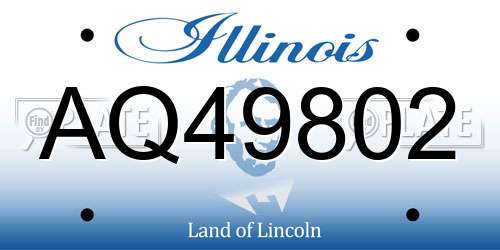 AQ49802 Illinois License Plate