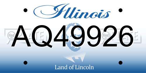 AQ49926 Illinois License Plate