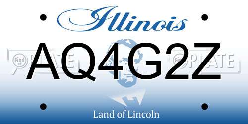 AQ4G2Z Illinois License Plate