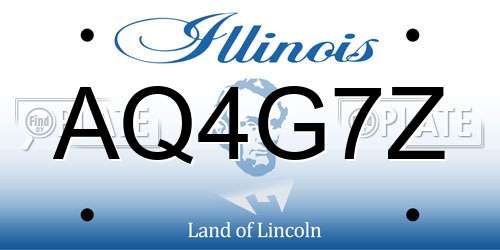 AQ4G7Z Illinois License Plate