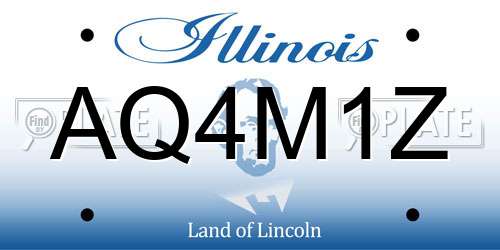 AQ4M1Z Illinois License Plate