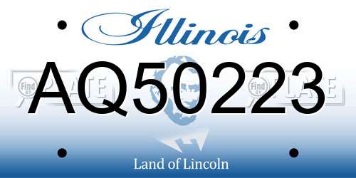 AQ50223 Illinois License Plate