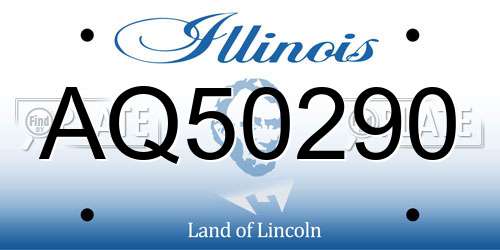 AQ50290 Illinois License Plate