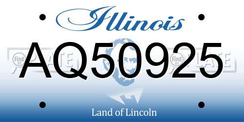 AQ50925 Illinois License Plate