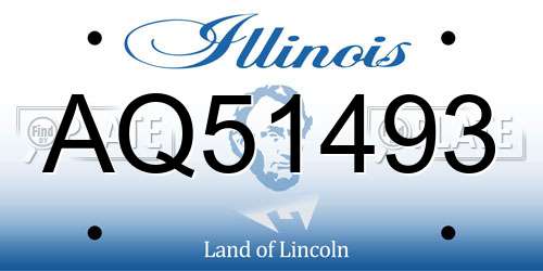 AQ51493 Illinois License Plate