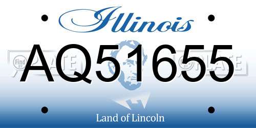 AQ51655 Illinois License Plate