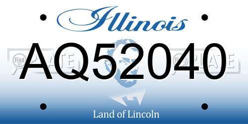 AQ52040 Illinois License Plate