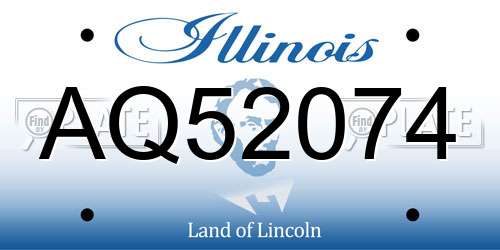 AQ52074 Illinois License Plate