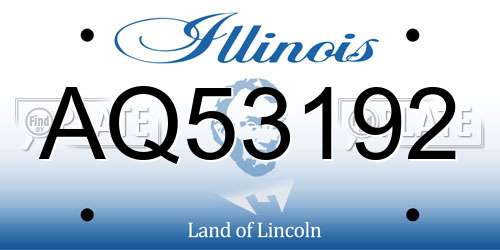 AQ53192 Illinois License Plate