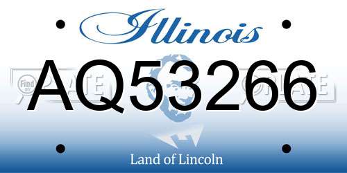 AQ53266 Illinois License Plate