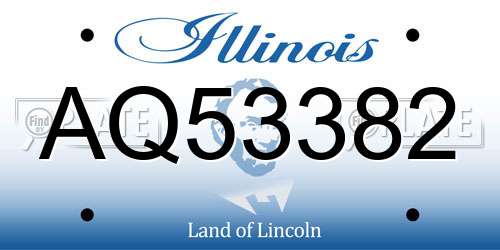 AQ53382 Illinois License Plate
