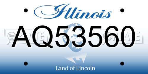 AQ53560 Illinois License Plate