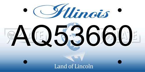 AQ53660 Illinois License Plate