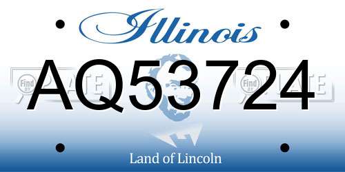 AQ53724 Illinois License Plate