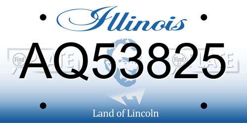 AQ53825 Illinois License Plate