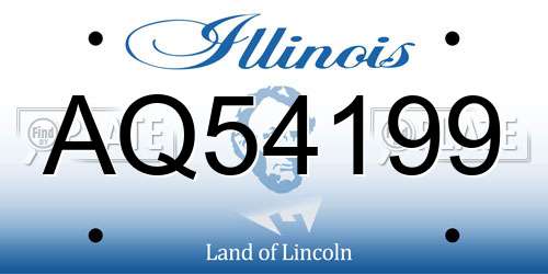 AQ54199 Illinois License Plate