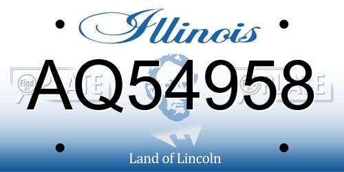 AQ54958 Illinois License Plate
