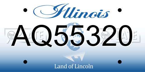 AQ55320 Illinois License Plate