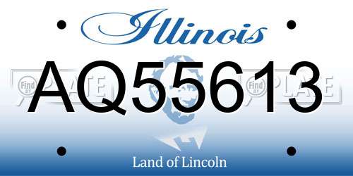 AQ55613 Illinois License Plate
