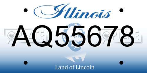 AQ55678 Illinois License Plate