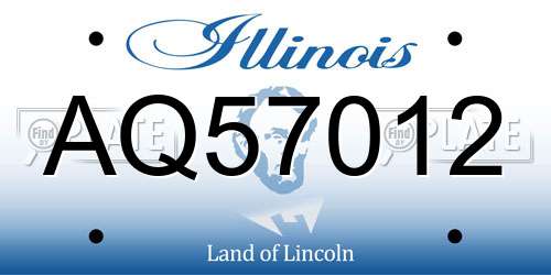 AQ57012 Illinois License Plate