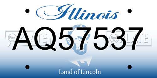 AQ57537 Illinois License Plate