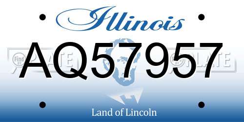 AQ57957 Illinois License Plate