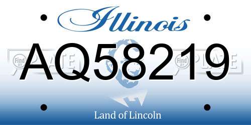 AQ58219 Illinois License Plate