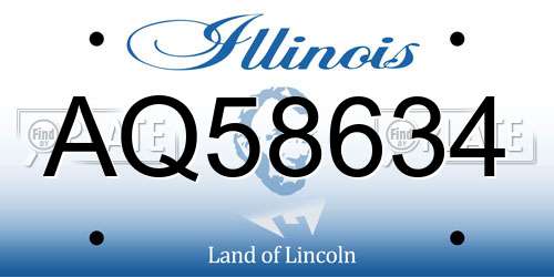 AQ58634 Illinois License Plate