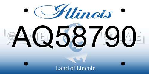 AQ58790 Illinois License Plate