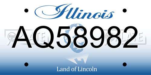 AQ58982 Illinois License Plate
