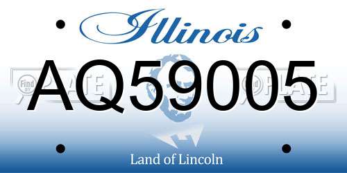 AQ59005 Illinois License Plate
