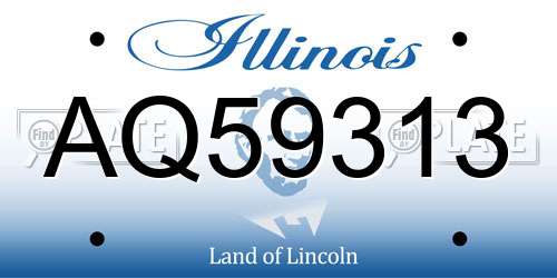 AQ59313 Illinois License Plate