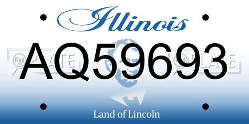 AQ59693 Illinois License Plate