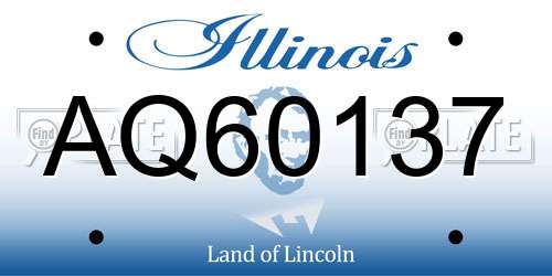 AQ60137 Illinois License Plate