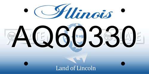 AQ60330 Illinois License Plate